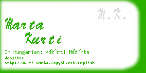 marta kurti business card